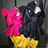 BOW DRESS W/ arm scrunchie bows