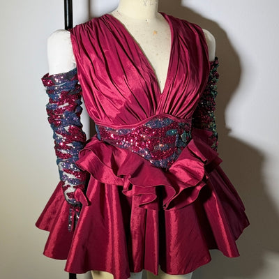 Supernova dress w/ corset belt and gloves (SIZE-18)(ready to ship)